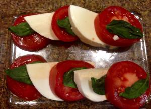 Caprese Salad made with Fresh Basil from my AeroGarden 