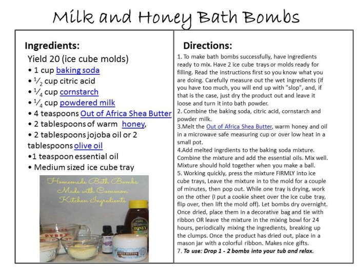 Milk and Honey Bath Bombs