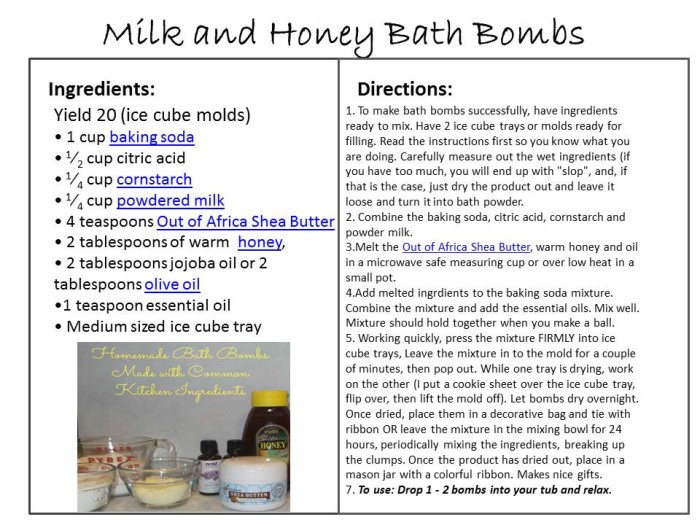 Milk and Honey Bath Bombs