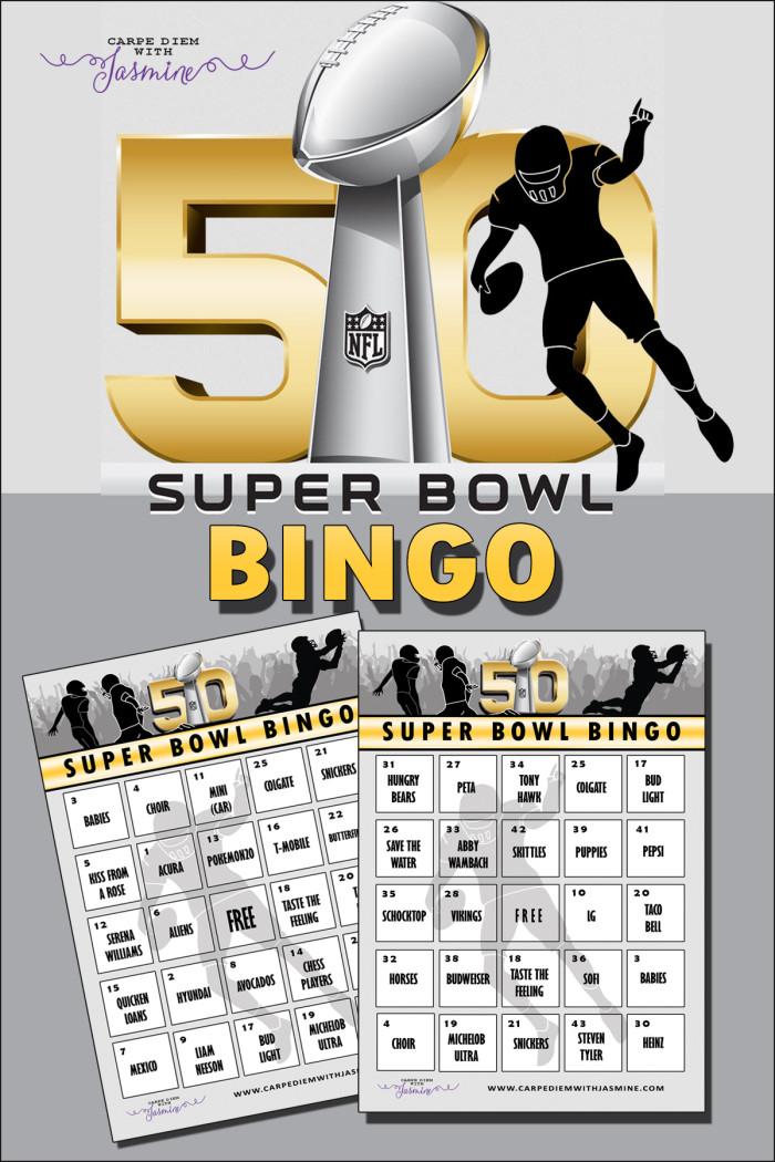 Super Bowl Commercial Bingo 